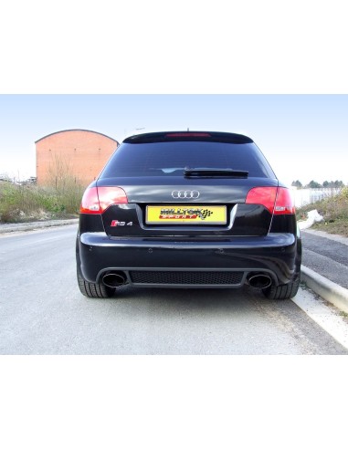Audi RS4 4,2 V8 B7 Milltek Sport Cat-Back 2x svarta ovala utblås (med original avgasstyrning) - Non-Resonated (mindre-dämpad)