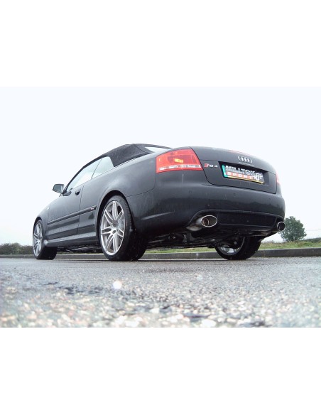 Audi RS4 4,2 V8 B7 Milltek Sport Cat-Back 2x chrome ovala utblås (med original avgasstyrning) - Resonated (dämpad)
