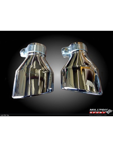 Audi RS6 4,2T V8 C5 Milltek Sport Cat-Back 2x 150x95 chrome ovala utblås - Non-Resonated (mindre-dämpad)