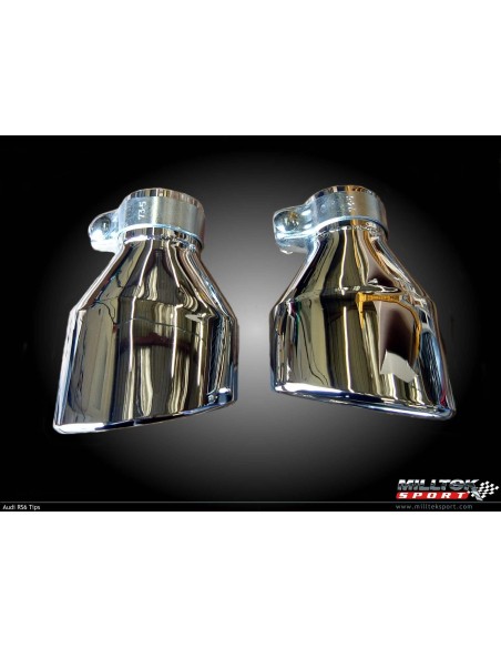 Audi RS6 4,2T V8 C5 Milltek Sport Cat-Back 2x 150x95 chrome ovala utblås - Resonated (dämpad)