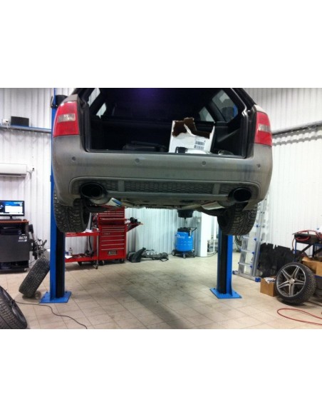 Audi RS6 4,2T V8 C5 Milltek Sport Cat-Back 2x 150x95 svarta ovala utblås - Non-Resonated (mindre-dämpad)