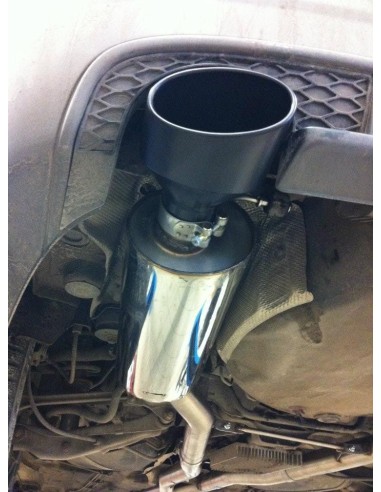 Audi RS6 4,2T V8 C5 Milltek Sport Cat-Back 2x 150x95 svarta ovala utblås - Resonated (dämpad)