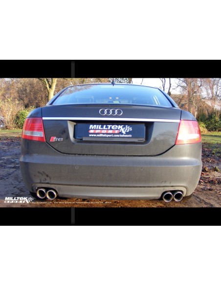 Audi S6 5,2 V10 C6 Milltek Sport Cat-Back 4x 80 JET utblås - Resonated (dämpad)