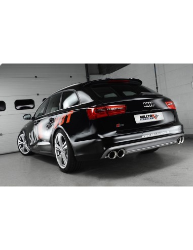 Audi S6 4,0TFSi V8 C7 Milltek Sport Cat-Back 4x 100 chrome GT utblås - Non-Resonated (mindre-dämpad)