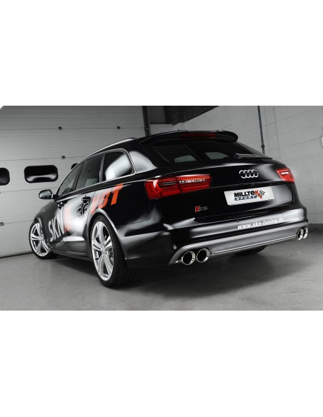 Audi S6 4,0TFSi V8 C7 Milltek Sport Cat-Back 4x 100 chrome GT utblås - Resonated (dämpad)