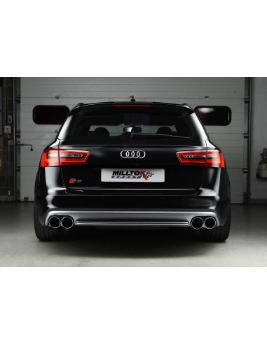 Audi S6 4,0TFSi V8 C7 Milltek Sport Cat-Back 4x 100 chrome GT utblås med aktiva avgasventiler - Non-Resonated (mindre-dämpad)