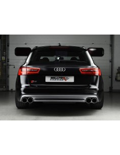 Audi S6 4,0TFSi V8 C7 Milltek Sport Cat-Back 4x 100 chrome GT utblås med aktiva avgasventiler - Resonated (dämpad)