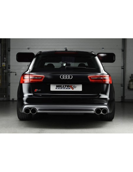 Audi S6 4,0TFSi V8 C7 Milltek Sport Cat-Back 4x 100 chrome GT utblås med aktiva avgasventiler - Resonated (dämpad)