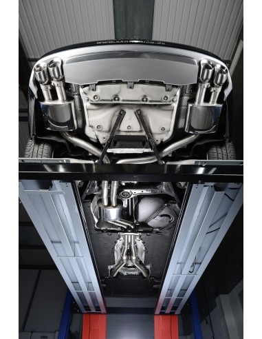 Audi S7 4,0TFSi V8 C7 Milltek Sport Cat-Back 4x 100 chrome GT utblås med aktiva avgasventiler - Resonated (dämpad)