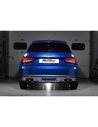 Audi S1 2,0TFSi Milltek Sport Cat-Back 4x GT90 Chrome utblås - Non-Resonated (mindre-dämpad)