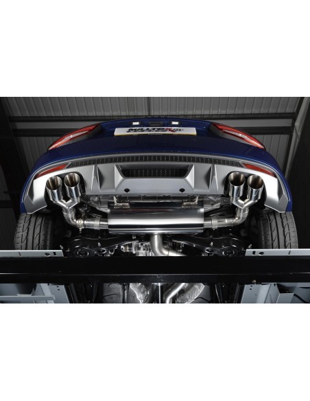 Audi S1 2,0TFSi Milltek Sport Cat-Back 4x GT90 Chrome utblås - Resonated (dämpad)