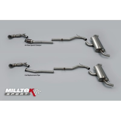 Audi TTRS 2,5TFSi Roadster Milltek Sport Cat-Back "Race" med aktiva avgasventiler - Non-Resonated (mindre-dämpad)