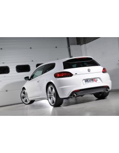 VW Scirocco 2,0TFSi R Milltek Sport 3" Cat-Back 2x 100 chrome GT utblås - Non-Resonated (mindre-dämpad) 2