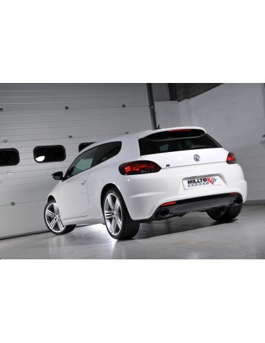 VW Scirocco 2,0TFSi R Milltek Sport 3" Cat-Back 2x ovala svarta utblås - Non-Resonated (mindre-dämpad)