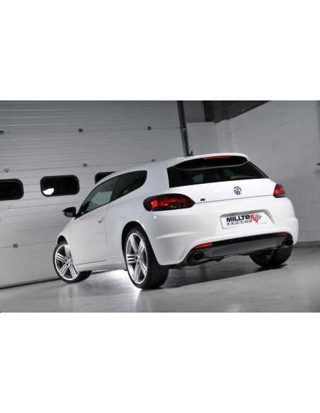 VW Scirocco 2,0TFSi R Milltek Sport 3" Cat-Back 2x ovala svarta utblås - Resonated (dämpad)