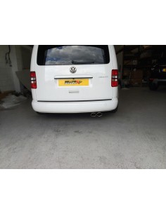 VW Caddy 2,0TDi (2wd) Milltek Sport från Partikelfilter 2x 100x80 Ovala chrome utblås - Non-Resonated (mindre-dämpad) 2
