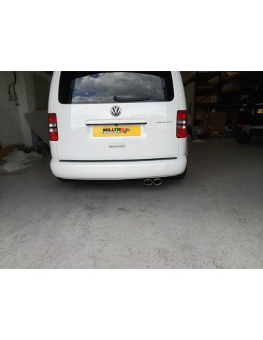 VW Caddy 2,0TDi (2wd) Milltek Sport från Partikelfilter 2x 100x80 Ovala chrome utblås - Non-Resonated (mindre-dämpad)