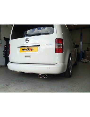 VW Caddy 2,0TDi (2wd) Milltek Sport från Partikelfilter 2x 100x80 Ovala chrome utblås - Non-Resonated (mindre-dämpad)