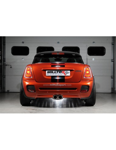 Mini Cooper Coupé S / JCW R58 Milltek Sport Cat-Back 2x 80 chrome GT utblås  - Non-Resonated (mindre-dämpad)