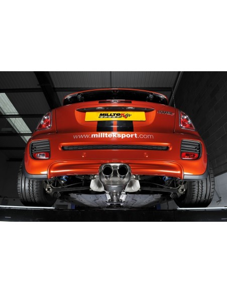 Mini Cooper Coupé S / JCW R58 Milltek Sport Cat-Back 2x 80 chrome GT utblås  - Resonated (dämpad)