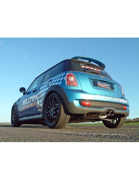 Mini Cooper S R56 Milltek Sport Cat-Back 2x Ovala JET utblås (passar ej JCW stötfångare) - Non-Resonated (mindre-dämpad)