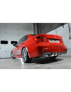 BMW 328i automat F30 Milltek Cat-Back 2x 90 chrome GT utblås (kräver 335i F30 diffuser) - Non-Resonated (mindre-dämpad)