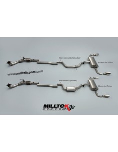 VW Golf GTi mk6 Milltek Sport Cat-Back 2x 100 JET utblås - Non-Resonated (mindre-dämpad) 2