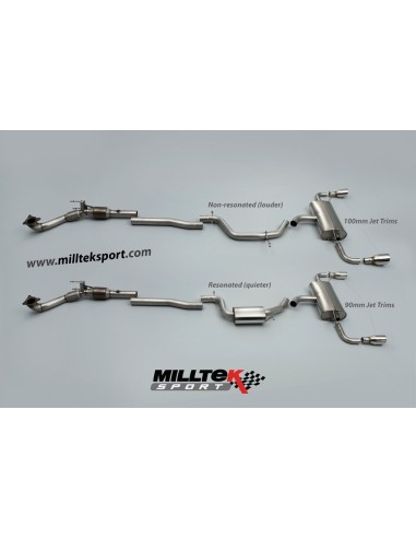 VW Golf GTi mk6 Milltek Sport Cat-Back 2x 100 JET utblås - Resonated (dämpad)