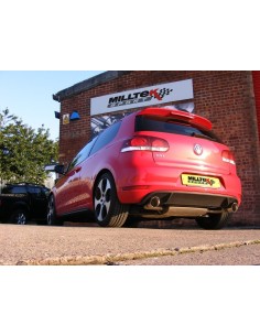 VW Golf GTi mk6 Milltek Sport Cat-Back 2x 100 GT utblås - Non-Resonated (mindre-dämpad)