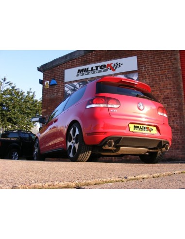 VW Golf GTi mk6 Milltek Sport Cat-Back 2x 100 GT utblås - Non-Resonated (mindre-dämpad)