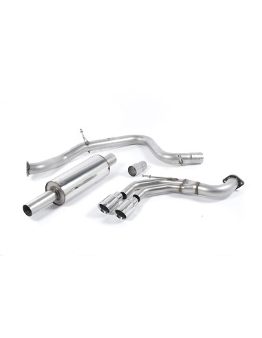 VW Golf GTD mk7 Milltek Sport Cat-Back 2x 80 chrome GT utblås - Non-Resonated (mindre-dämpad)