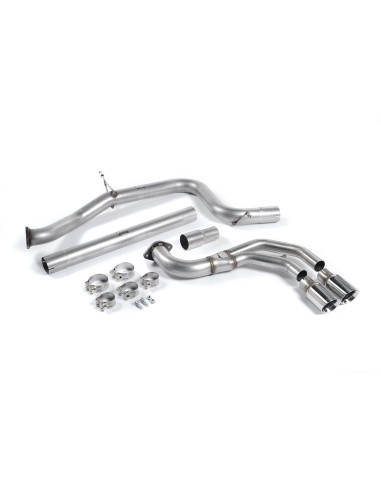 VW Golf GTD mk7 Milltek Sport Cat-Back 2x 80 chrome GT utblås - Non-Resonated (mindre-dämpad)