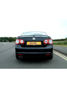 VW Jetta 2,0T GT Milltek Sport Cat-Back 2x 76,2 chrome JET utblås - Non-Resonated (mindre-dämpad) 2