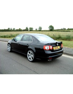 VW Jetta 2,0T GT Milltek Sport Cat-Back 2x 76,2 chrome JET utblås - Resonated (dämpad)