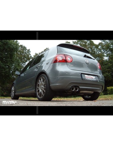 VW Golf GTi Edition 30 Milltek Sport 3" Cat-Back 2x 80 chrome GT utblås - Non-Resonated (mindre-dämpad)