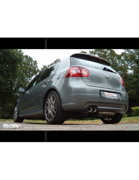 VW Golf GTi Edition 30 Milltek Sport 3" Cat-Back 2x 80 chrome GT utblås - Resonated (dämpad)