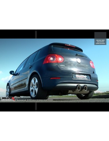 VW Golf 2,0TFSi GTi mk5 Milltek Sport 2,75" Cat-Back R32-style 2x 100 chrome GT utblås (kräver Golf R32 mk5 diffuser) - Non-Reso