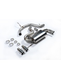 VW Golf 2,0TFSi GTi mk5 Milltek Sport 2,75" Cat-Back (stor dämpare bak) 2x 80 chrome JET utblås - Non-Resonated (mindre-dämpad) 2