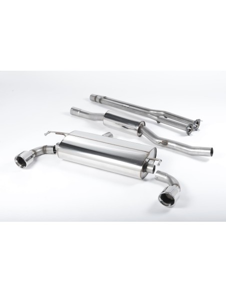 VW Golf R32 mk4 Milltek Sport Cat-Back 2x 100 chrome JET utblås - Resonated (dämpad)