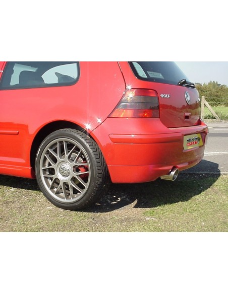 VW Golf 1,8T GTi (180hk) mk4 Milltek Sport Cat-Back 1x 100 chrome GT utblås - Non-Resonated (mindre-dämpad)