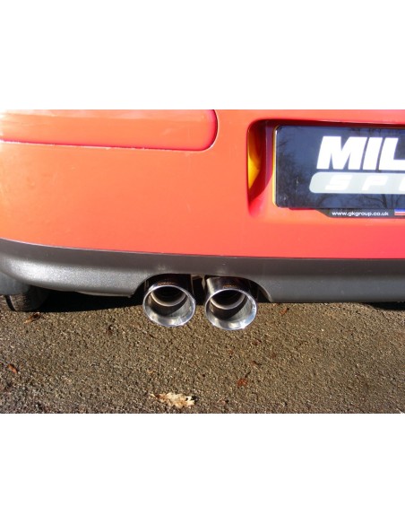 VW Golf 1,8T GTi mk4 Milltek Sport Cat-Back 2x 80 chrome GT utblås (kan kräva Golf 4-Motion diffuser) - Resonated (dämpad)