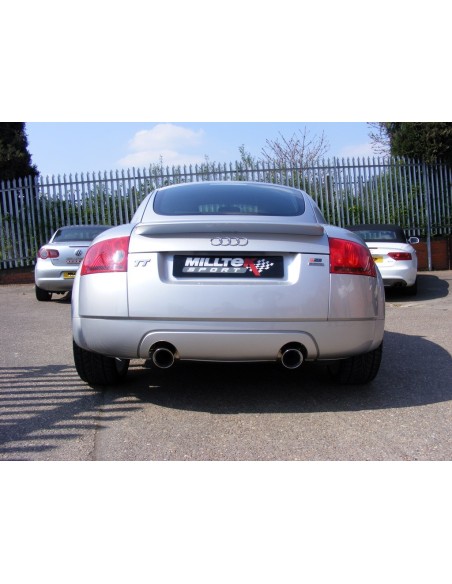 Audi TT 1,8T Quattro (225hk) Milltek Sport 3" "RACE" Cat-Back 2x 100 chrome GT utblås - Non-Resonated (mindre-dämpad)