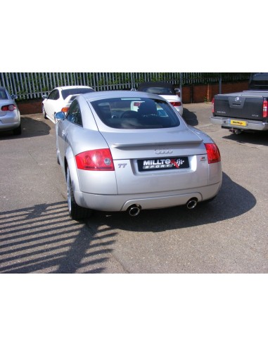 Audi TT 1,8T Quattro (225hk) Milltek Sport 3" "RACE" Cat-Back 2x 100 chrome GT utblås - Non-Resonated (mindre-dämpad)