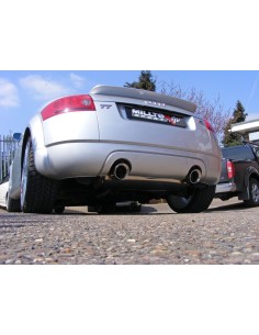 Audi TT 1,8T Quattro (225hk) Milltek Sport 3" "RACE" Cat-Back 2x 100 chrome GT utblås - Non-Resonated (mindre-dämpad)
