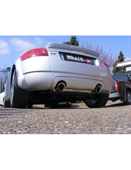 Audi TT 1,8T Quattro (225hk) Milltek Sport 3" "RACE" Cat-Back 2x 100 chrome GT utblås - Non-Resonated (mindre-dämpad)