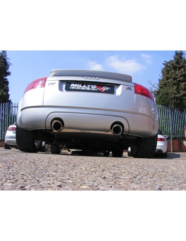 Audi TT 1,8T Quattro (225hk) Milltek Sport 3" "RACE" Cat-Back 2x 100 chrome GT utblås - Resonated (dämpad)