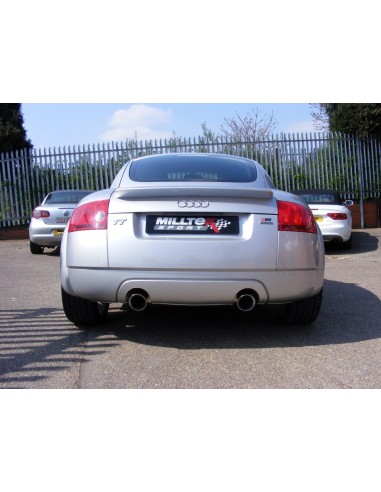 Audi TT 1,8T Quattro (225hk) Milltek Sport 3" "RACE" Cat-Back 2x 100 chrome GT utblås - Resonated (dämpad)