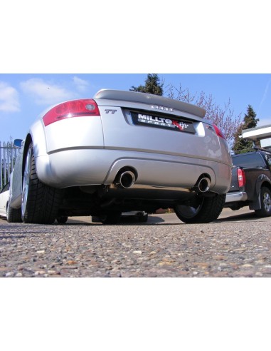 Audi TT 1,8T Quattro (225hk) Milltek Sport 3" "RACE" Cat-Back 2x 100 chrome GT utblås - Resonated (dämpad)