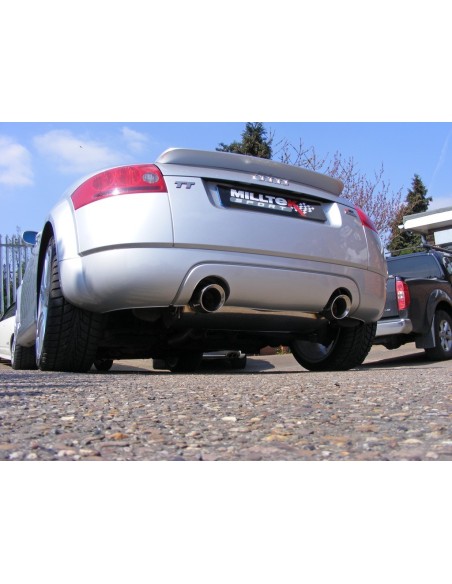 Audi TT 1,8T Quattro (225hk) Milltek Sport 3" "RACE" Cat-Back 2x 100 chrome GT utblås - Resonated (dämpad)