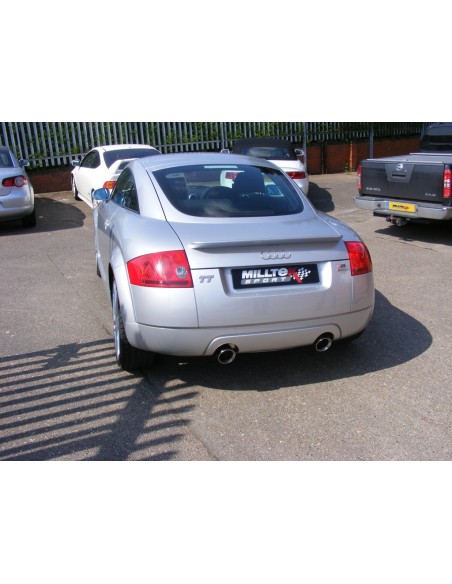 Audi TT 1,8T Quattro (225hk) Milltek Sport 3" "RACE" Cat-Back 2x 100 chrome GT utblås - Resonated (dämpad)